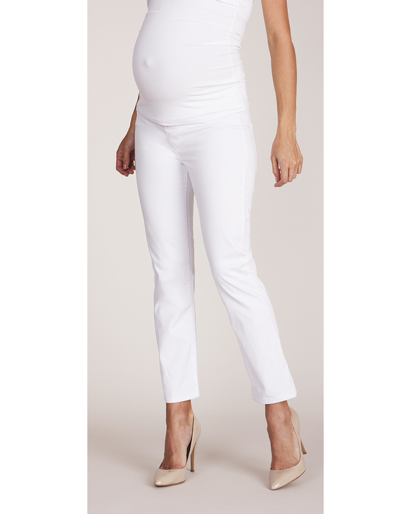 Ecru Straight Pregnancy Jeans| Comfortable & Stylish Maternity Jeans