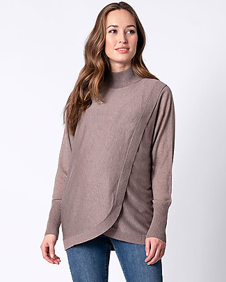 Seraphine Crossover Maternity and Nursing Jada Sweater - Brown Jumpers