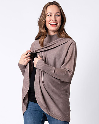 Seraphine Crossover Maternity and Nursing Jada Sweater - Brown Jumpers