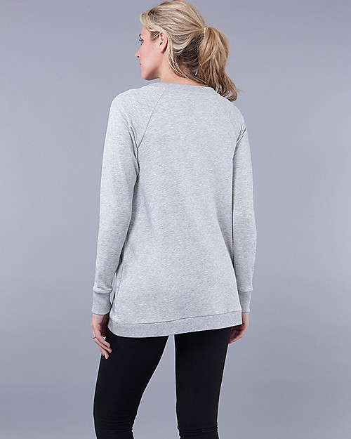 Seraphine Crossover Maternity and Nursing Sybil Sweater- Grey marl Jumpers