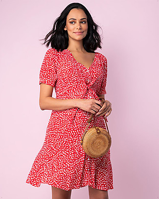 Seraphine Daffodil Front Tie Maternity Dress - Red Floral Dresses