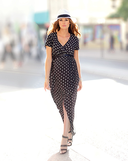 Seraphine Daisy, Woven Wrap Dress, Black/White - 100% soft viscose Dresses_