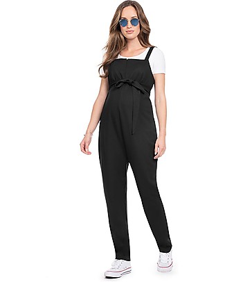 Seraphine Dune, Jersey Sleeveless Maternity and Nursing Dungarees - Black Dresses