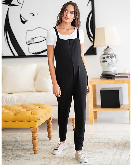 Seraphine Dune, Jersey Sleeveless Maternity and Nursing Dungarees - Black Dungarees