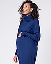 Seraphine Elena Maternity and Nursing Dress - Navy - Roll Neck Rib Detail Dresses_