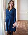 Seraphine Emilee Crossed Maternity Dress - Navy Blue - V-Neck - Viscose Dresses_