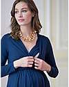 Seraphine Emilee Crossed Maternity Dress - Navy Blue - V-Neck - Viscose Dresses_