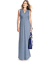 Seraphine Emory, Elegant Jersey Maternity Maxi Dress, Sleveless - Blue and White Dresses_