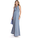 Seraphine Emory, Elegant Jersey Maternity Maxi Dress, Sleveless - Blue and White Dresses_