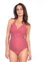 Seraphine Halter Neck Maternity 2 piece Tankini - Red with White Polka Dots Bikinis And Tankinis