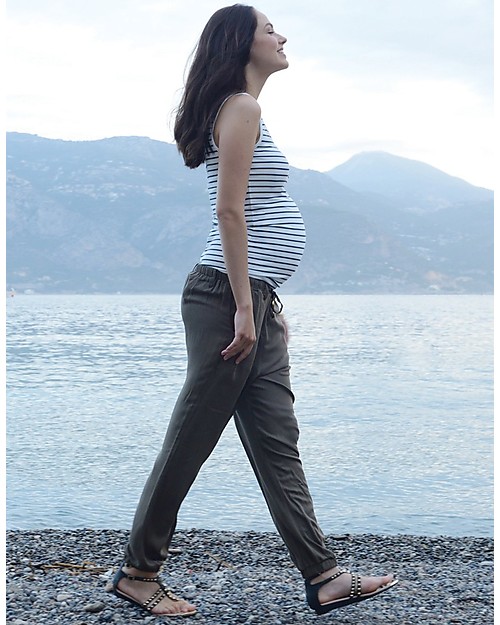 Seraphine Harmony, Harem Maternity Trousers, Khaki - 100% Viscose Trousers