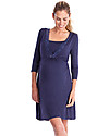 Seraphine Jane, Lace Trim Maternity & Nursing Nightie - Midnight Blue Nightdress