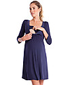 Seraphine Jane, Lace Trim Maternity & Nursing Nightie - Midnight Blue Nightdress