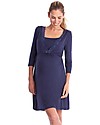 Seraphine Jane Maternity and Nursing Lace Trim Nighti, Navy Robes