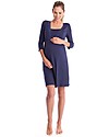 Seraphine Jane Maternity and Nursing Lace Trim Nighti, Navy Robes
