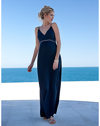 Seraphine Jemima, Plaited Strap Maternity Maxi Dress - Navy Dresses