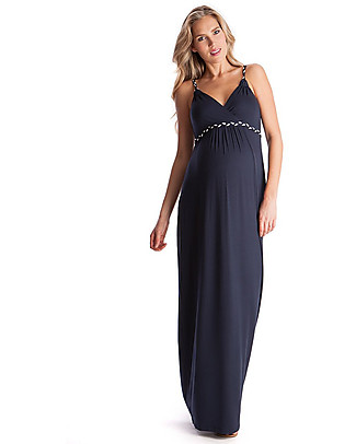 Seraphine Jemima, Plaited Strap Maternity Maxi Dress - Navy Dresses