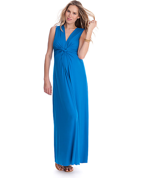 Seraphine Jo - Knot Front Maternity Maxi - Dress Seaside Turquoise Dresses_