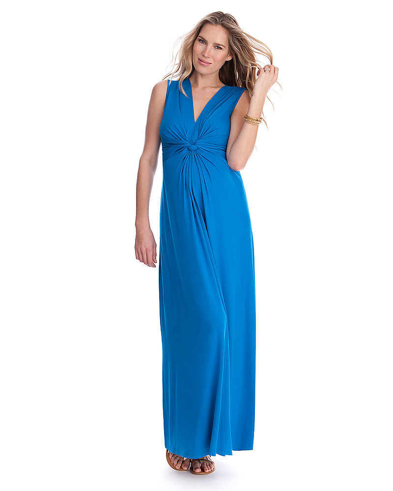 Seraphine Jo - Knot Front Maternity Maxi - Dress Seaside Turquoise woman