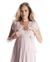 Seraphine Jodie - Chiffon Maternity / Nursing Dress - Blush Pink Dresses_