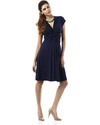 Seraphine Jolene - Knot front Maternity Dress - Navy Blue (elegant and versatile!) Dresses_