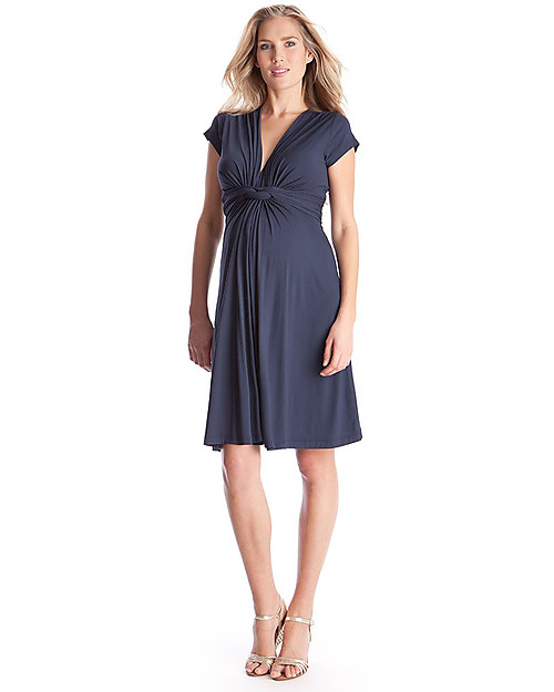 Seraphine Jolene - Knot front Maternity Dress - Navy Blue (elegant and versatile!) Dresses_