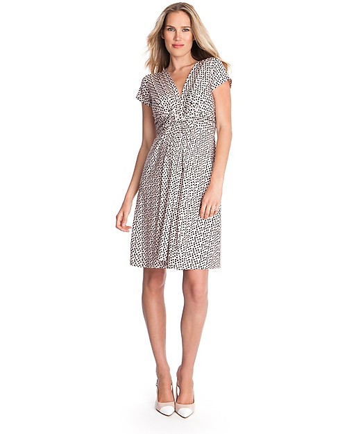 Seraphine Jolene - Knot front Maternity Dress - Pink/Polka Dots (elegant and versatile!) Dresses_