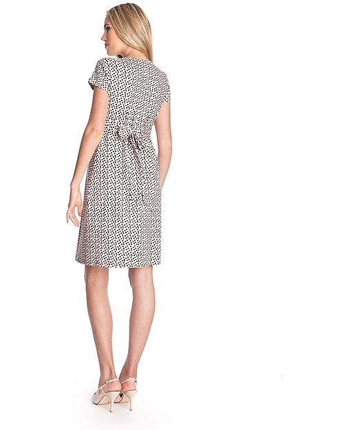 Seraphine Jolene - Knot front Maternity Dress - Pink/Polka Dots (elegant and versatile!) Dresses_