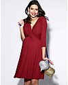 Seraphine Jolene Knot Front Maternity Dress with ¾ sleeves - Claret Red Dresses_