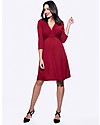 Seraphine Jolene Knot Front Maternity Dress with ¾ sleeves - Claret Red Dresses_