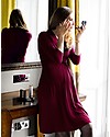 Seraphine Jolene Knot Front Maternity Dress with ¾ sleeves - Claret Red Dresses_