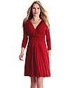 Seraphine Jolene Knot Front Maternity Dress with ¾ sleeves - Claret Red Dresses_