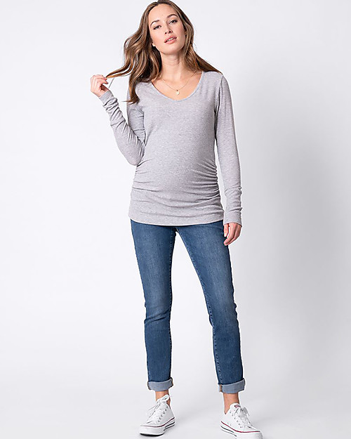 Seraphine Julianne Maternity Long Sleeves Top - Pack of 2 - Navy/Grey Long Sleeves Tops