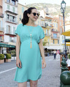 Seraphine Kadin - Drawstring Detail Maternity Dress - Turquoise Dresses_