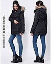 Seraphine Kingston, Maternity + Baby Carrying Down Short Coat 3 in 1, Black - Idea before and after pregnancy! Down Jacket