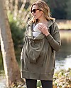 Seraphine Kristen 3in1 Hoody Dress - Khaki - for Pregnancy Breastfeeding and Babywearing Sweatshirts