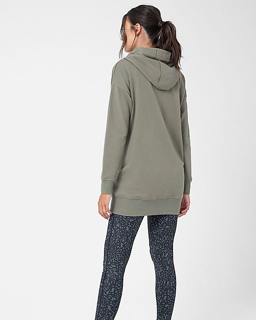 Seraphine Kristen 3in1 Hoody Dress - Khaki - for Pregnancy Breastfeeding and Babywearing Sweatshirts