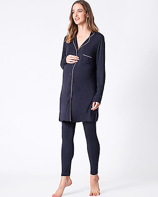 Seraphine Laguna Nightwear Pyjamas - Tunic and Leggings - Navy - Pregnancy and Breastfeeding Robes