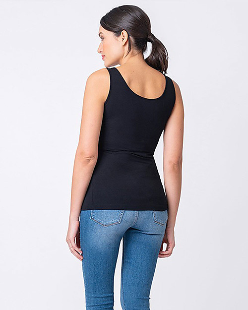 Seraphine Laina, Maternity and Nursing Bamboo Vest, Black - Super-soft! Tank Tops