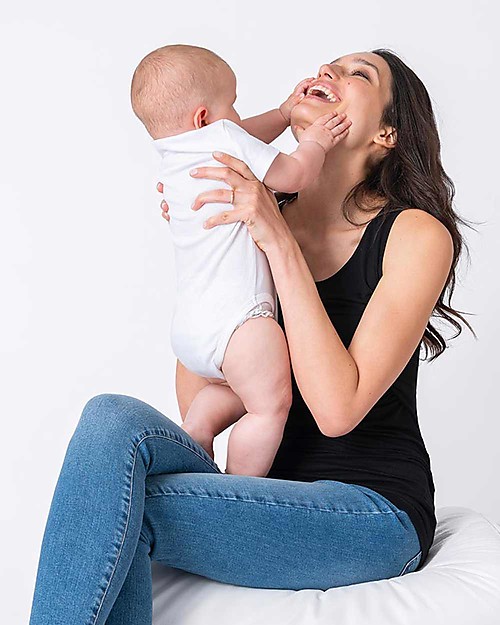 Seraphine Laina, Maternity and Nursing Bamboo Vest, Black - Super-soft! Tank Tops