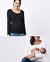 Seraphine Laina Maternity and Nursing Long Sleeves Bamboo Top - Pack of 2 - White/Black Long Sleeves Tops