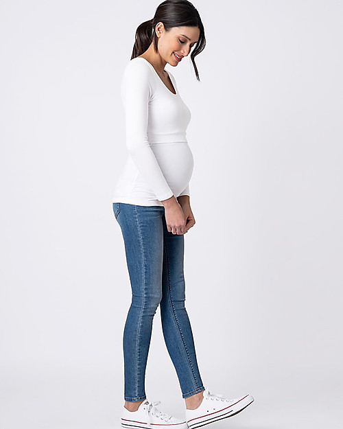 Seraphine Laina Maternity and Nursing Long Sleeves Bamboo Top - Pack of 2 - White/Black Long Sleeves Tops