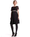 Seraphine Lucille Sheer Shoulder Maternity Dress - Black Dresses_