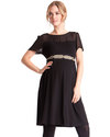 Seraphine Lucille Sheer Shoulder Maternity Dress - Black Dresses_