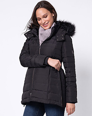 Seraphine Mabel Short Down Fill Jacket - Black - for Pregnancy Breastfeeding and Babywearing Down Jacket