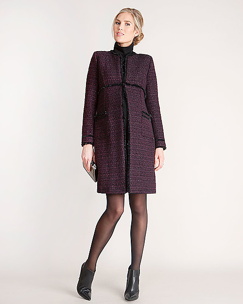 Seraphine Marina Maternity Coat in elegant Bouclé - Purple (chosen by Kate Middleton) Coats
