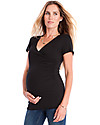 Seraphine Marney, Maternity and Nursing Mock Wrap Top, Black T-shirts