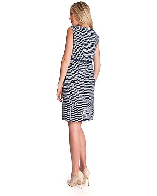 Seraphine Martina, Stretch Sateen Maternity Cocktail Dress - Navy Tile Dresses_