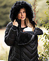 Seraphine Maternity and Baby Carrying Long Eco Down Coat 3 in 1 Rocky - Black Down Jacket