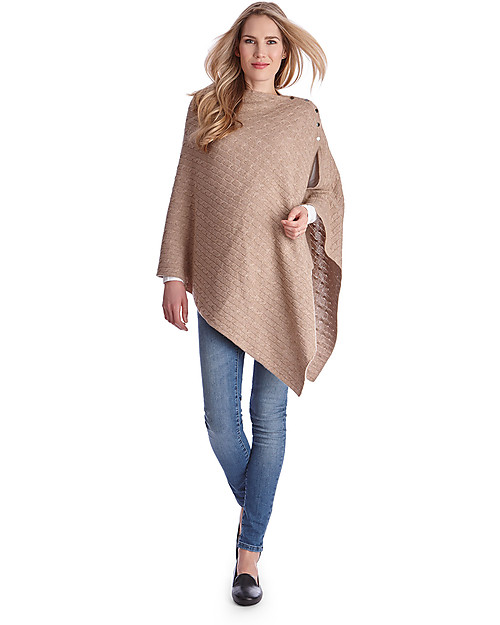Seraphine Maternity and Nursing Caleb Cable Knit Shawl - Camel Scarves